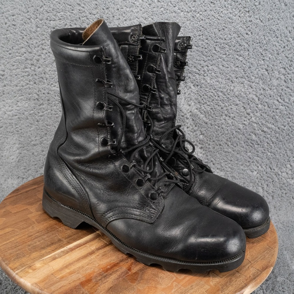 Vintage Ro Search Combat Military Boots Mens 9 W Wide Black Leather